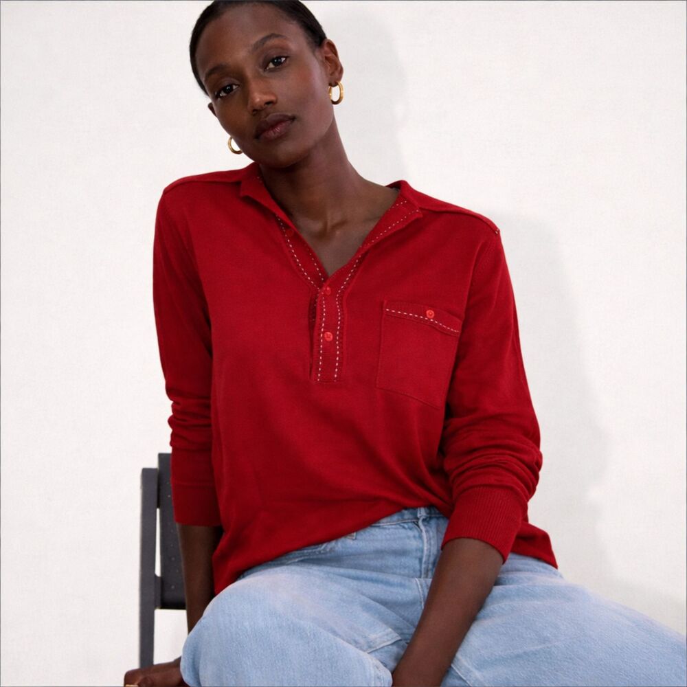 Vintage Thane Red Whipstitch Knit Sweater | Cottagecore Grandpa Chic Knit